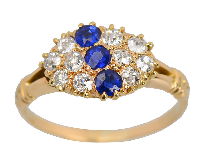 Sapphire Diamond Edwardian Ring