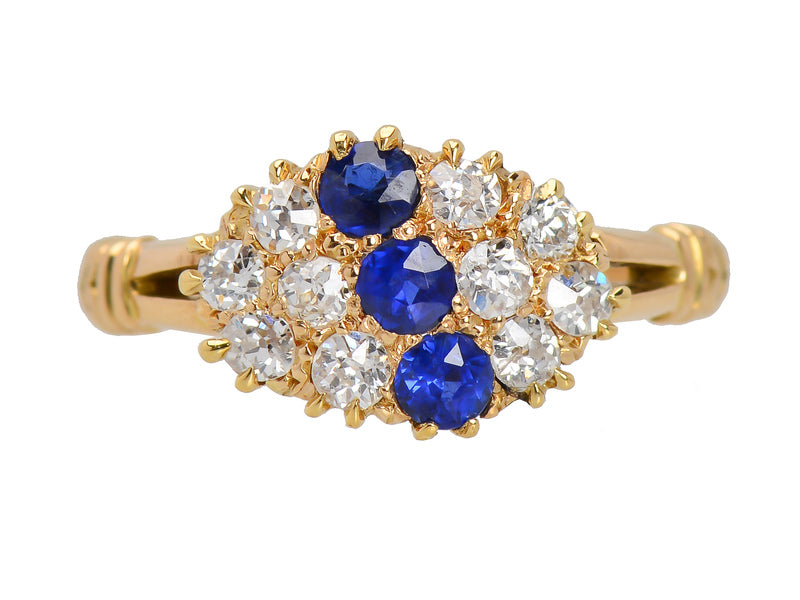 Sapphire Diamond Edwardian Ring