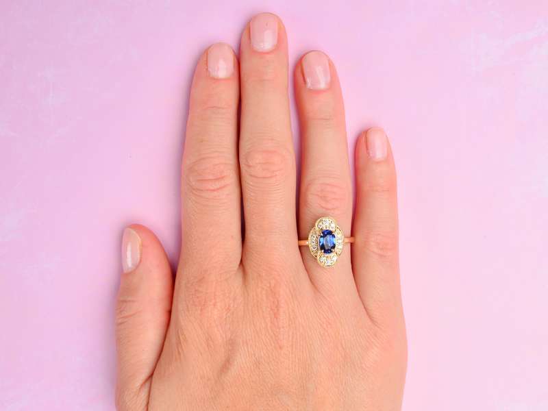 Blue Belle - Vintage Sapphire Diamond Ring