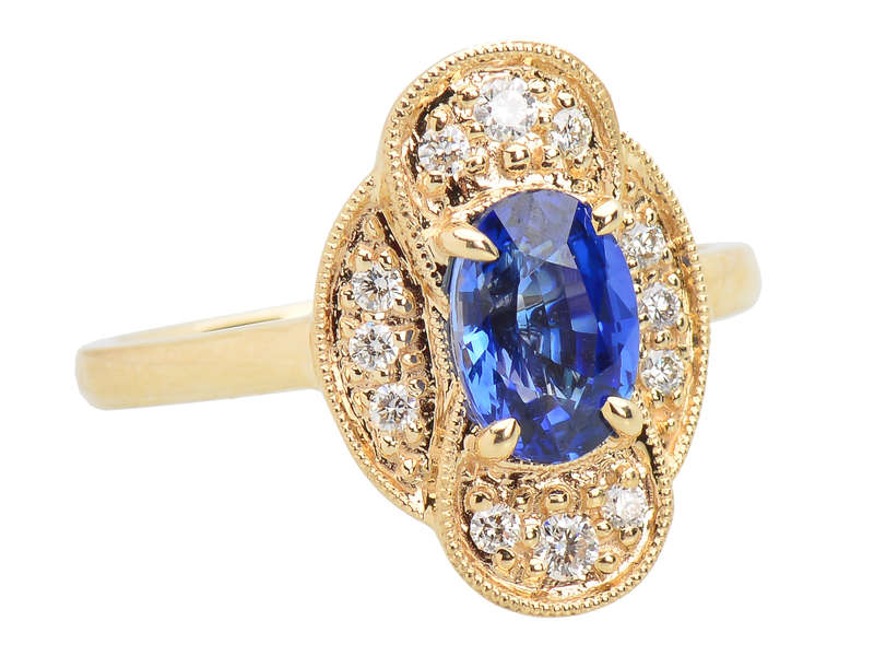 Blue Belle - Vintage Sapphire Diamond Ring
