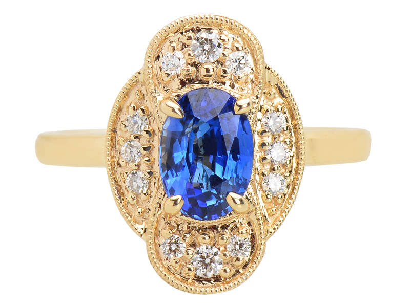 Blue Belle - Vintage Sapphire Diamond Ring