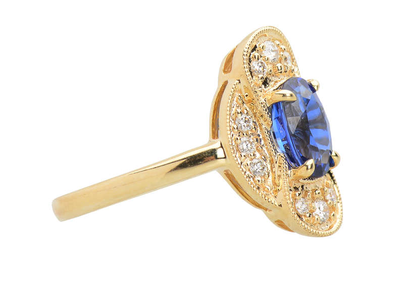 Blue Belle - Vintage Sapphire Diamond Ring