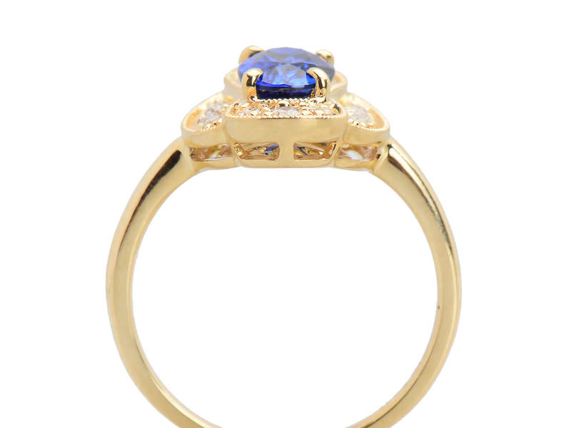 Blue Belle - Vintage Sapphire Diamond Ring