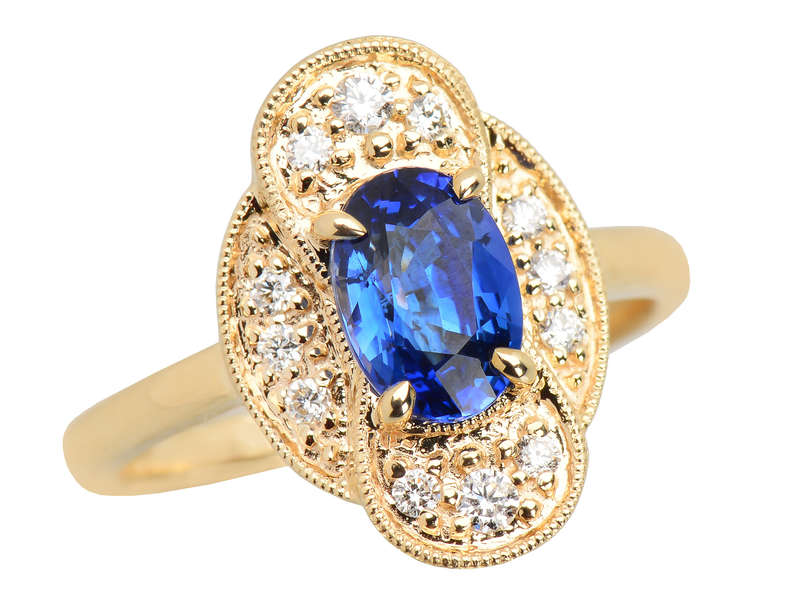 Blue Belle - Vintage Sapphire Diamond Ring