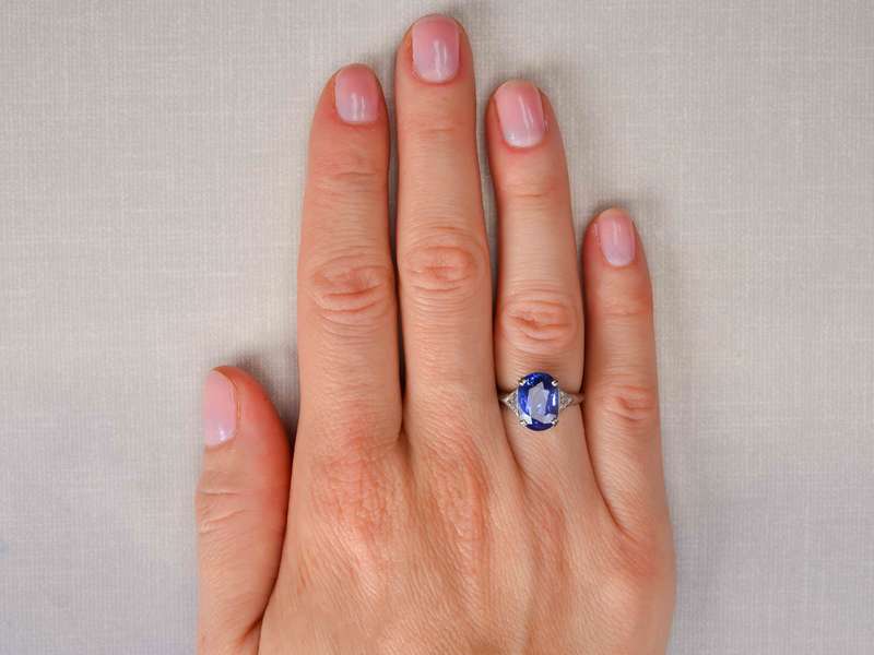 Sapphire Savvy - Diamond Trilliant Trilogy Ring