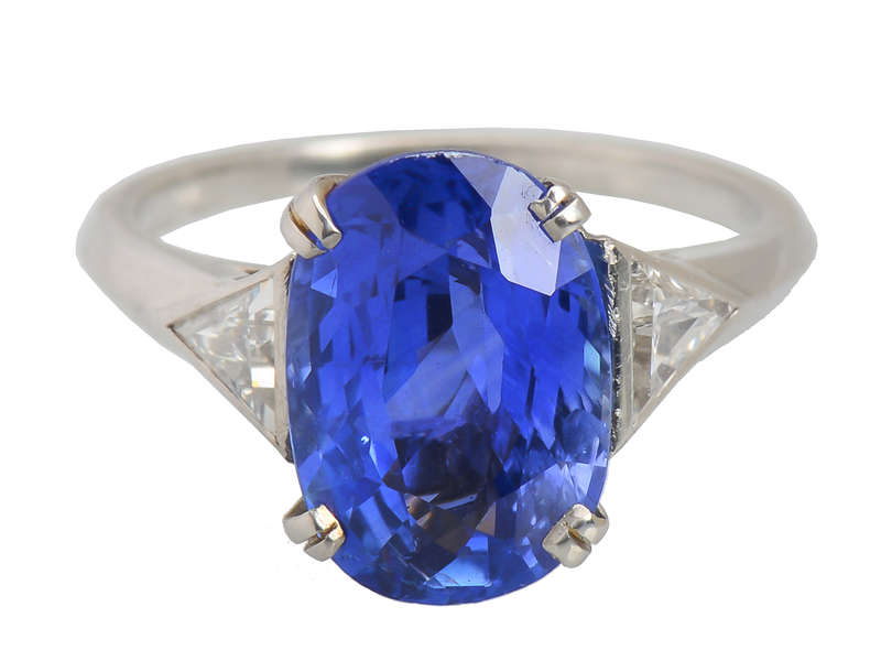 Sapphire Savvy - Diamond Trilliant Trilogy Ring