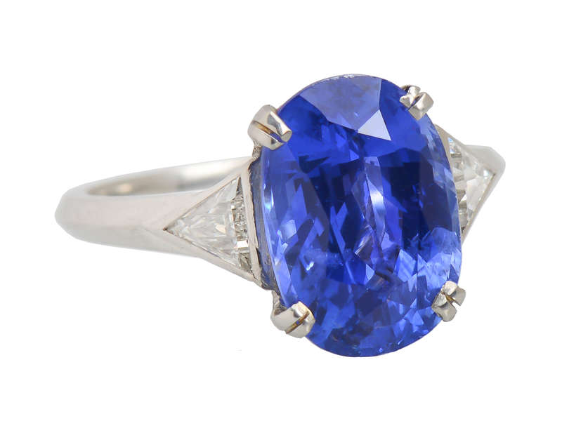 Sapphire Savvy - Diamond Trilliant Trilogy Ring