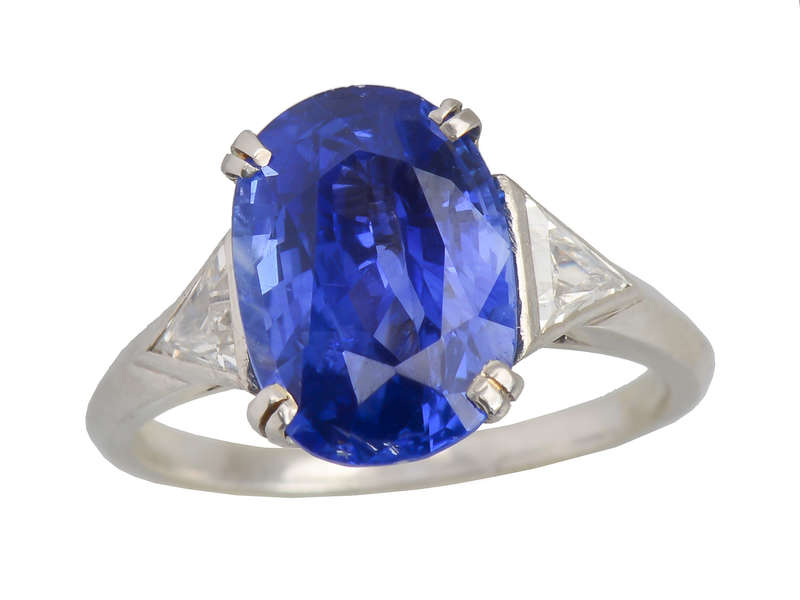 Sapphire Savvy - Diamond Trilliant Trilogy Ring