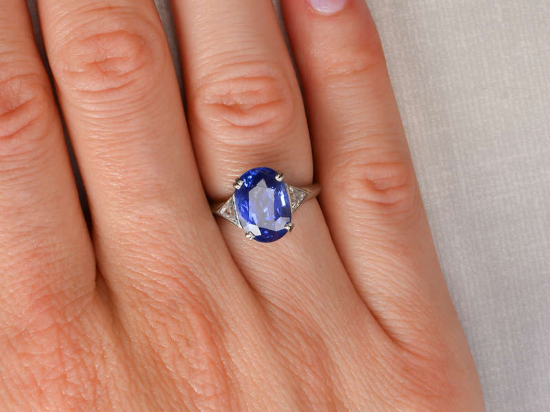 Sapphire Savvy - Diamond Trilliant Trilogy Ring