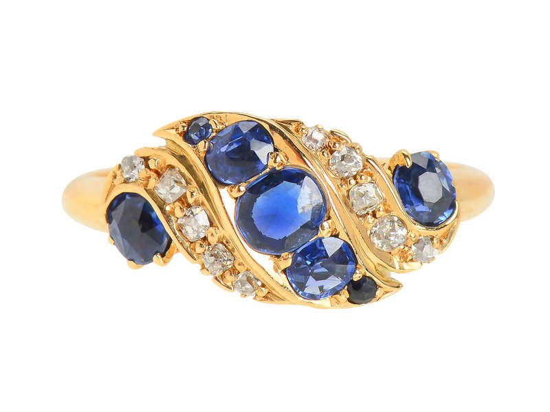 Sapphire Swirl - Edwardian Ring Dated 1903