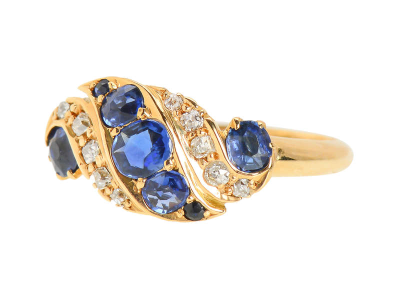 Sapphire Swirl - Edwardian Ring Dated 1903