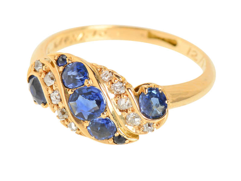 Sapphire Swirl - Edwardian Ring Dated 1903