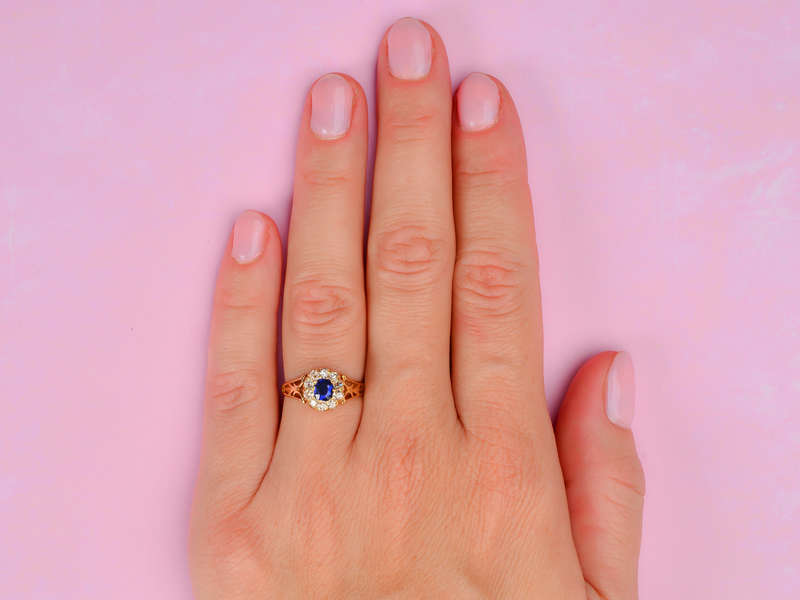 Inescapable - Sapphire Old Mine Cut Diamond Ring