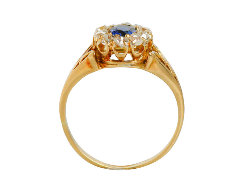 Inescapable - Sapphire Old Mine Cut Diamond Ring