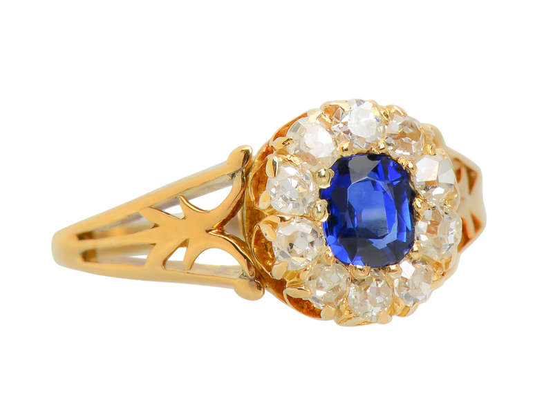 Inescapable - Sapphire Old Mine Cut Diamond Ring