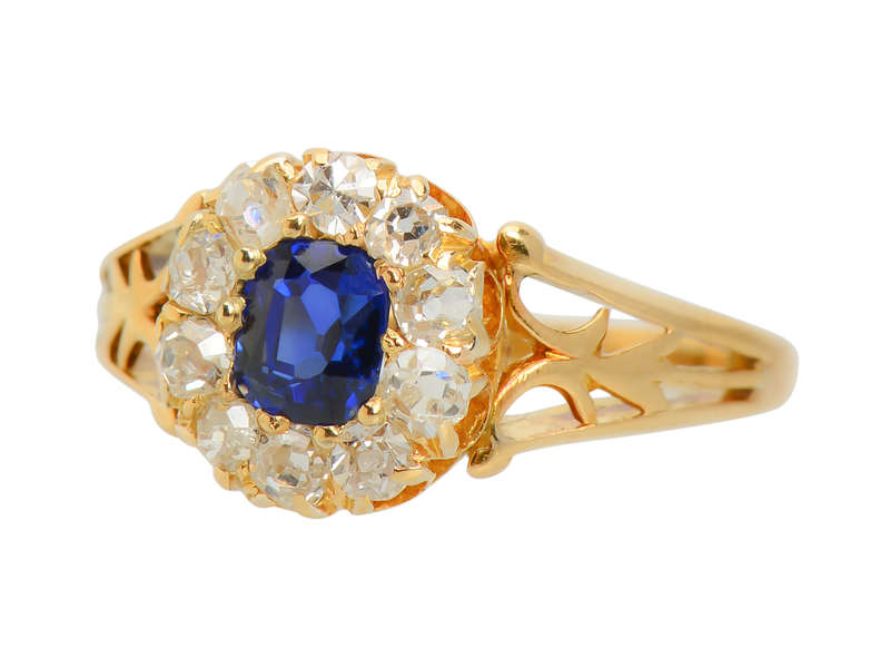 Inescapable - Sapphire Old Mine Cut Diamond Ring