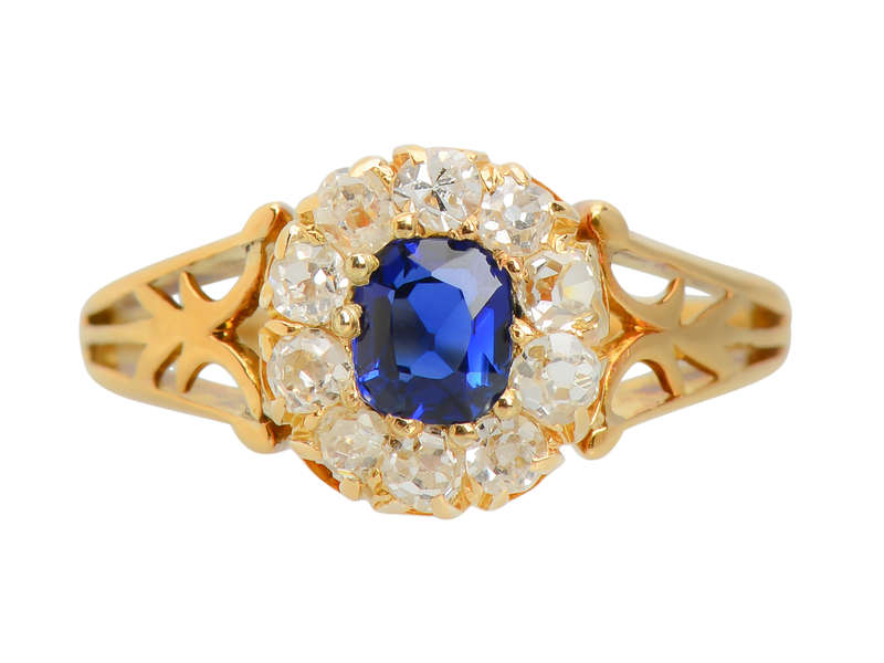 
                      
                        Inescapable - Sapphire Old Mine Cut Diamond Ring
                      
                    