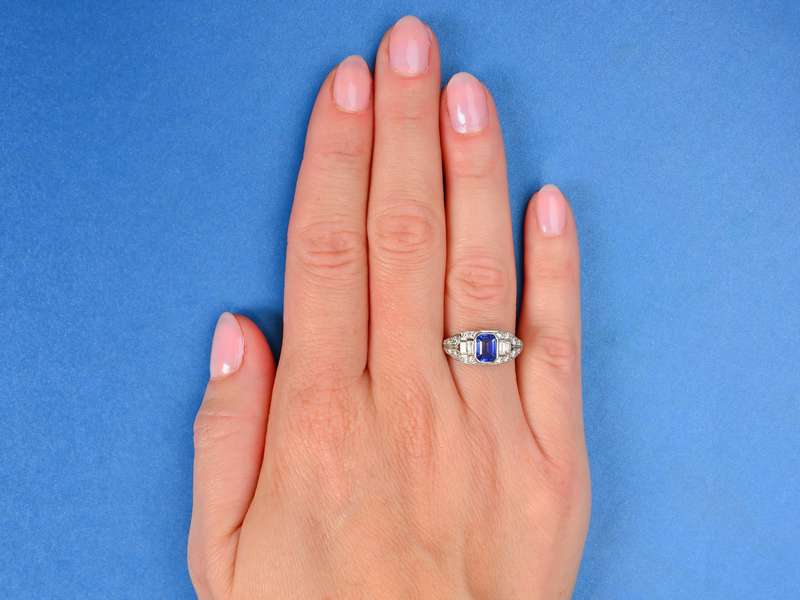 Forward Vision - Sapphire Diamond Platinum Ring