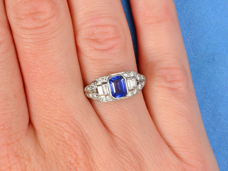 Forward Vision - Sapphire Diamond Platinum Ring