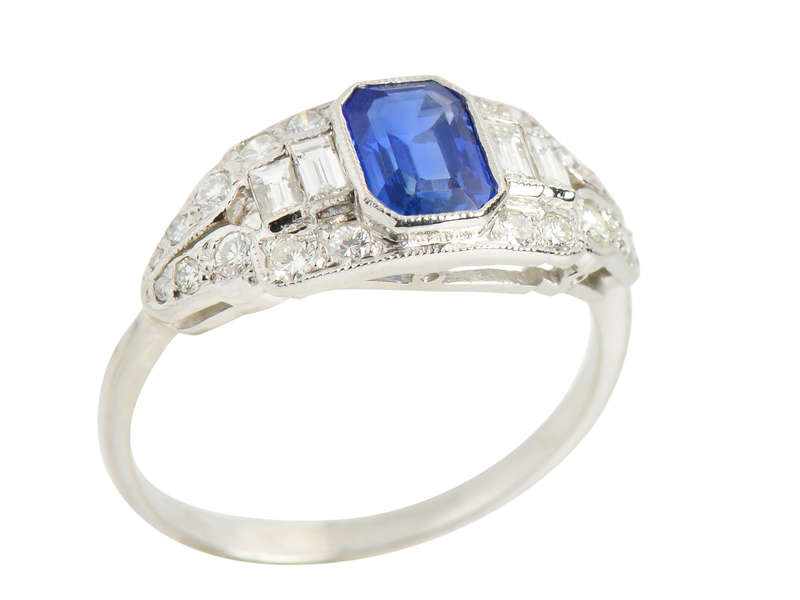 Forward Vision - Sapphire Diamond Platinum Ring