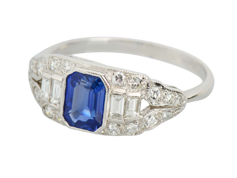 Forward Vision - Sapphire Diamond Platinum Ring