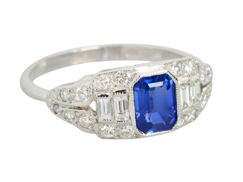 Forward Vision - Sapphire Diamond Platinum Ring