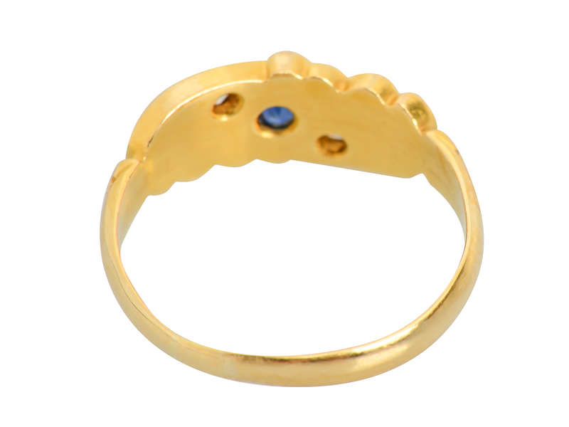 Antique Edwardian Sapphire Diamond Ring c. 1910