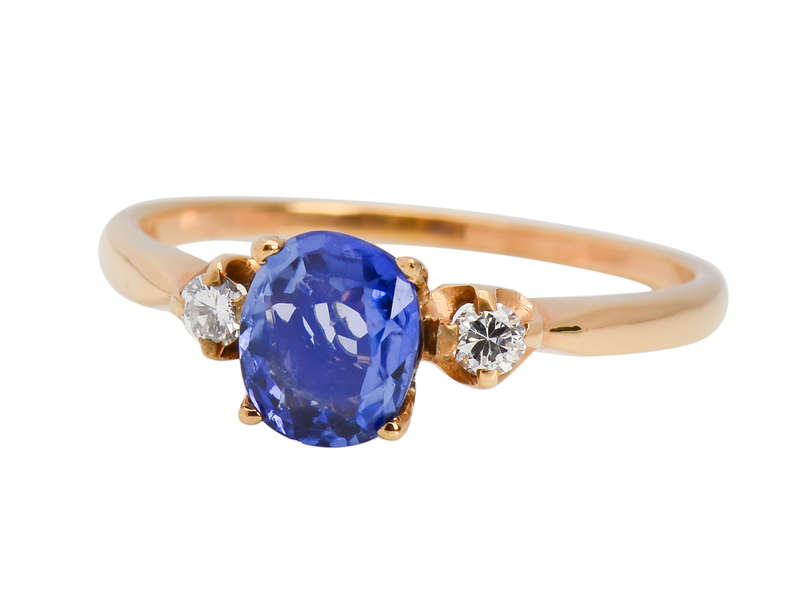 Ceylon Wonder - Unheated Sapphire Engagement Trilogy Ring