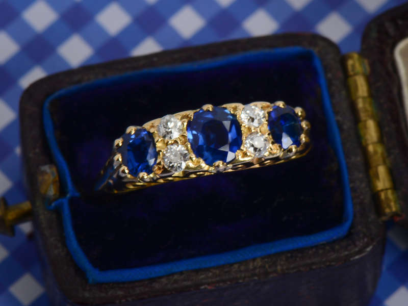 Starry Night Sapphire Diamond Wedding Ring