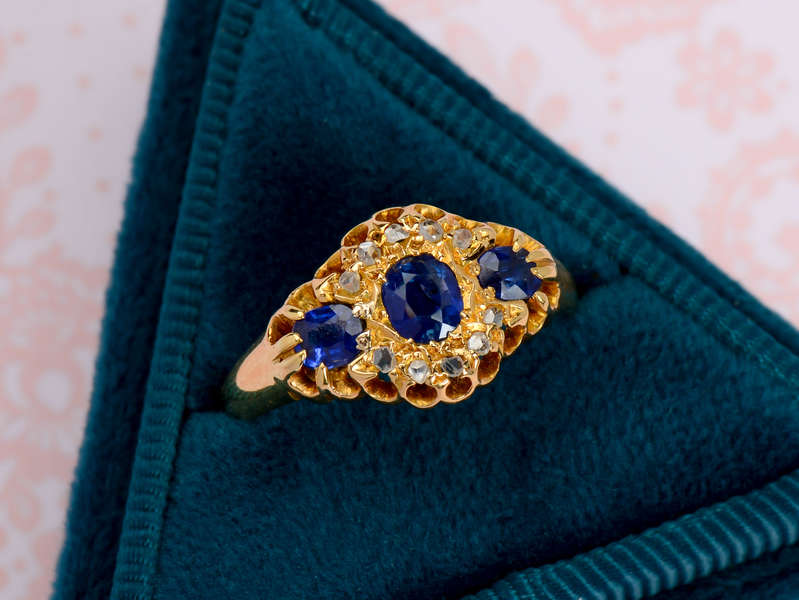 Antique Sapphire Diamond Ring From 1903