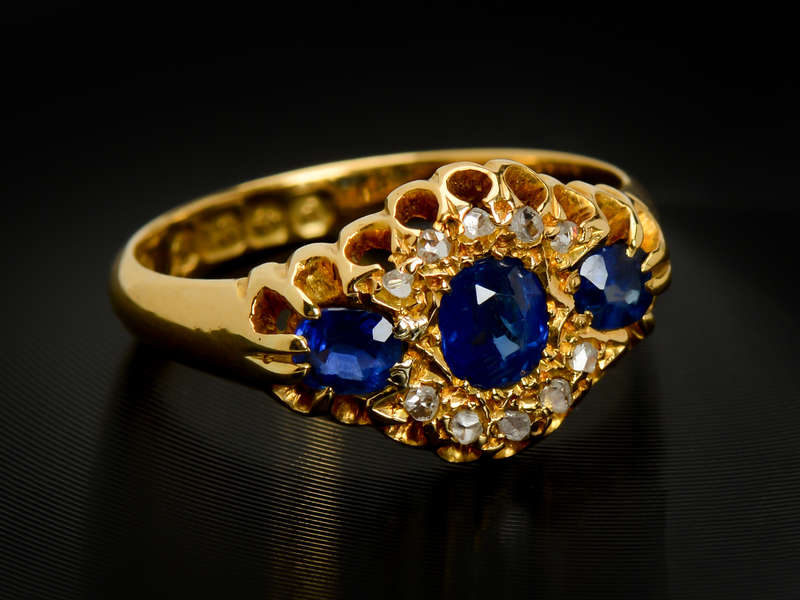 Antique Sapphire Diamond Ring From 1903