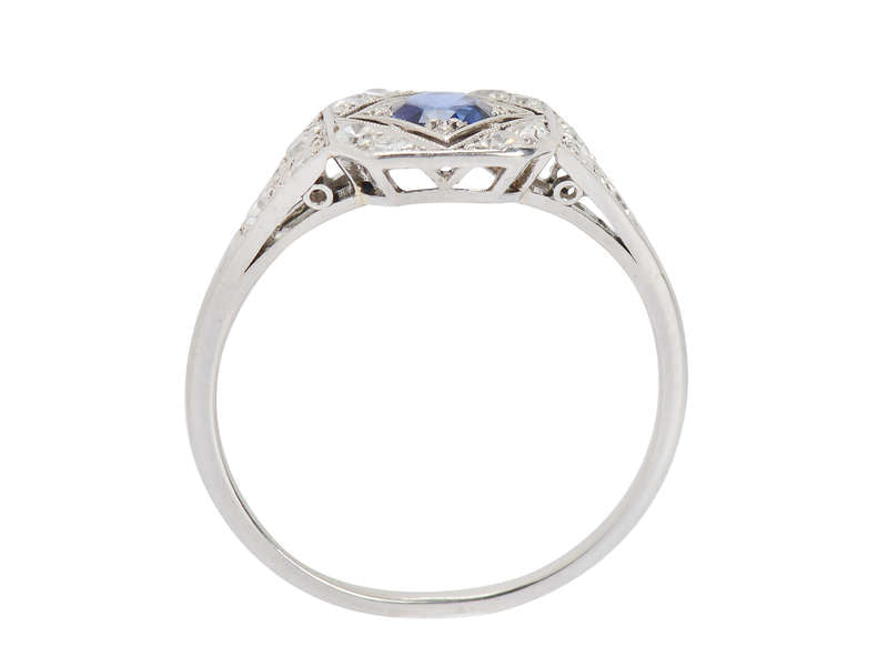 Elan - Sapphire Diamond Platinum Ring
