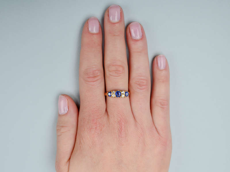 Starry Night Sapphire Diamond Wedding Ring