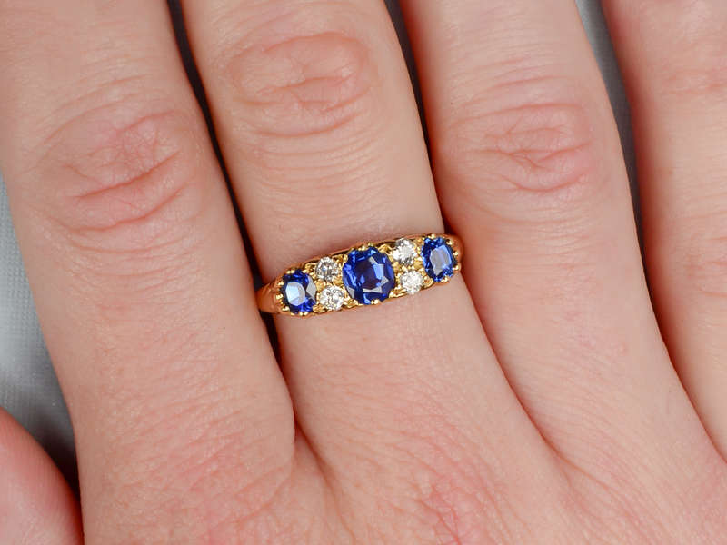 Starry Night Sapphire Diamond Wedding Ring