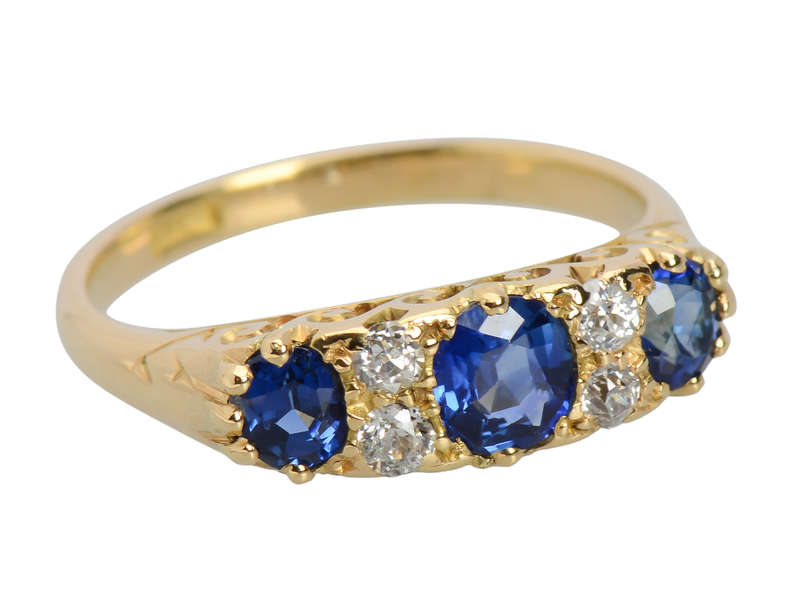 Starry Night Sapphire Diamond Wedding Ring