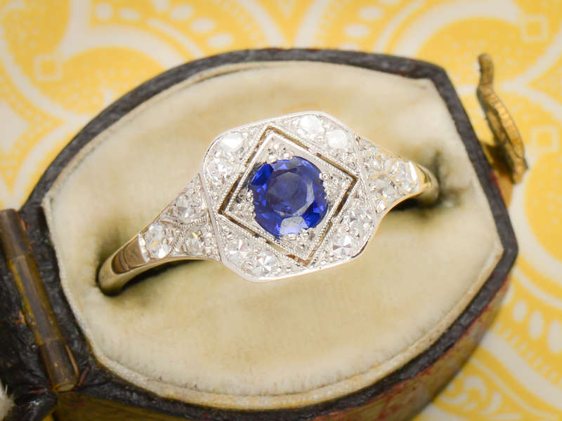 Elan - Sapphire Diamond Platinum Ring