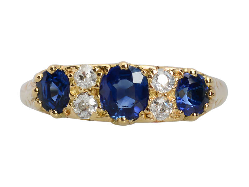 Starry Night Sapphire Diamond Wedding Ring