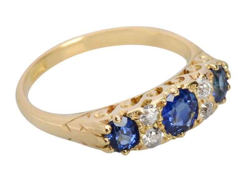 Starry Night Sapphire Diamond Wedding Ring