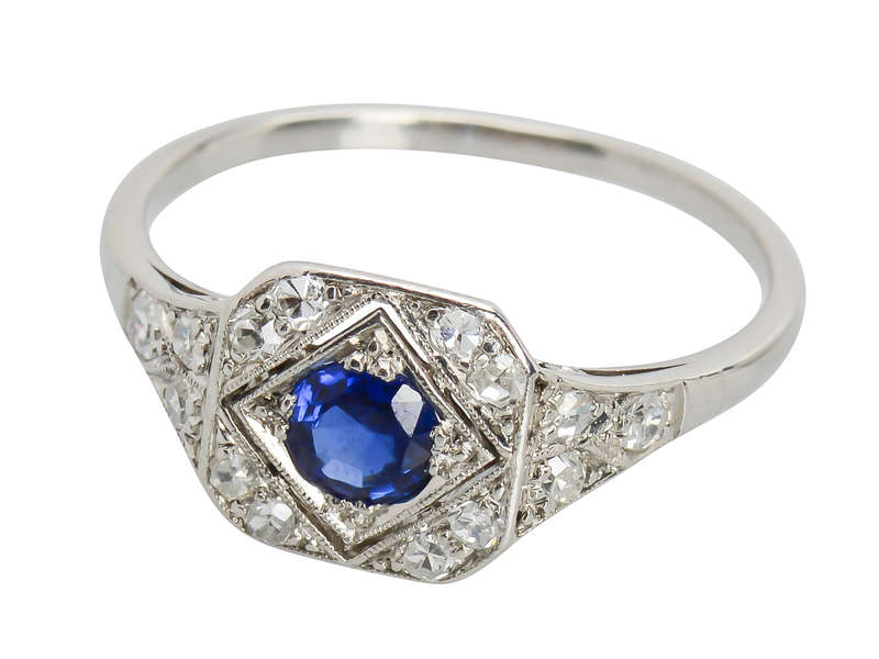 Elan - Sapphire Diamond Platinum Ring
