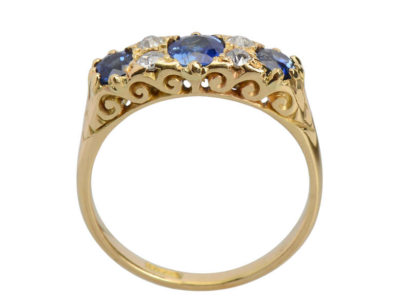 Starry Night Sapphire Diamond Wedding Ring