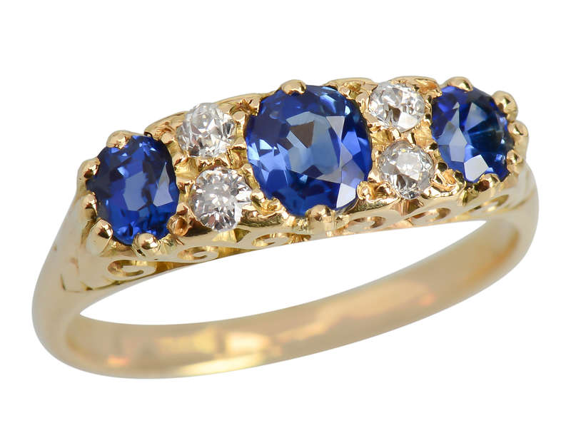 Starry Night Sapphire Diamond Wedding Ring