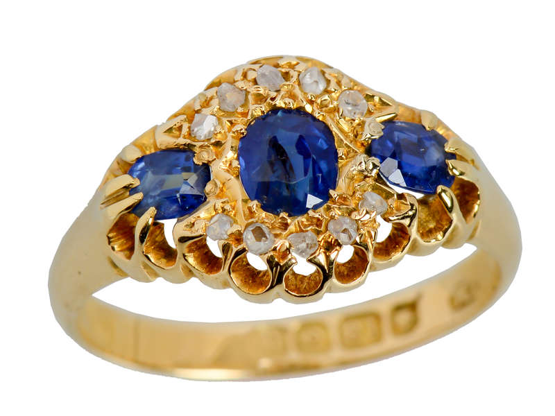 Antique Sapphire Diamond Ring From 1903