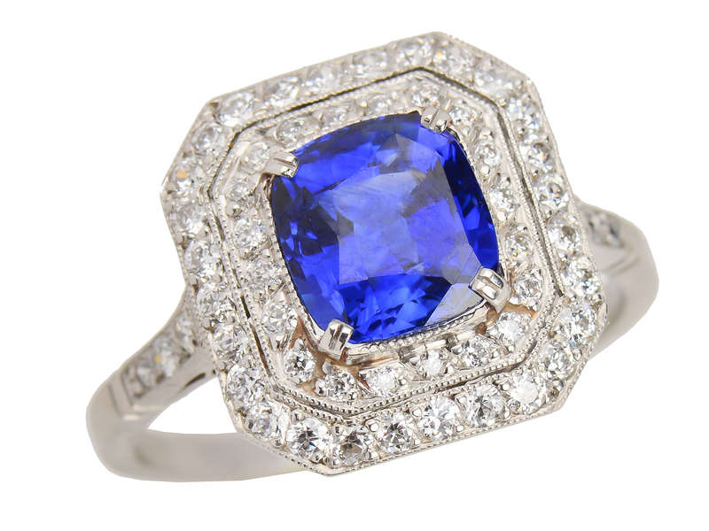 Bluer Than Blue - Exceptional Sapphire Halo Ring