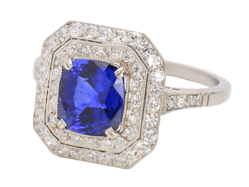 Bluer Than Blue - Exceptional Sapphire Halo Ring