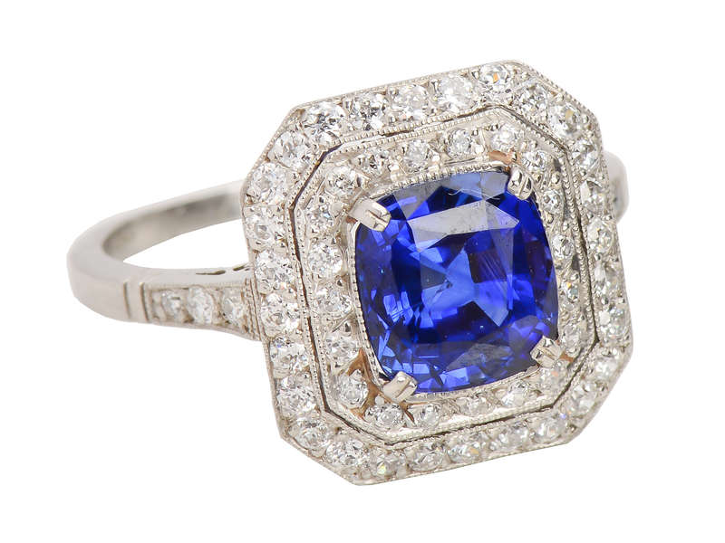 Bluer Than Blue - Exceptional Sapphire Halo Ring