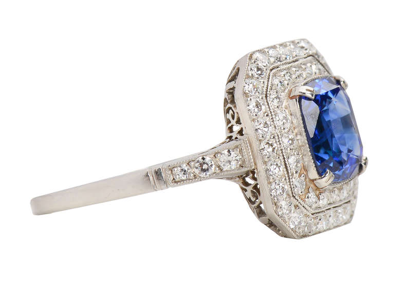 Bluer Than Blue - Exceptional Sapphire Halo Ring