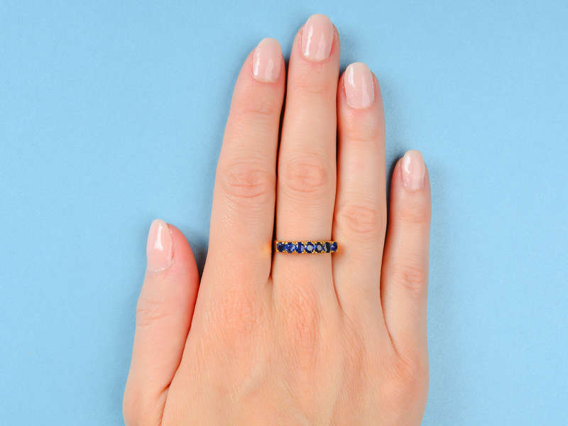 Vintage Seven Stone 18k Gold Ring