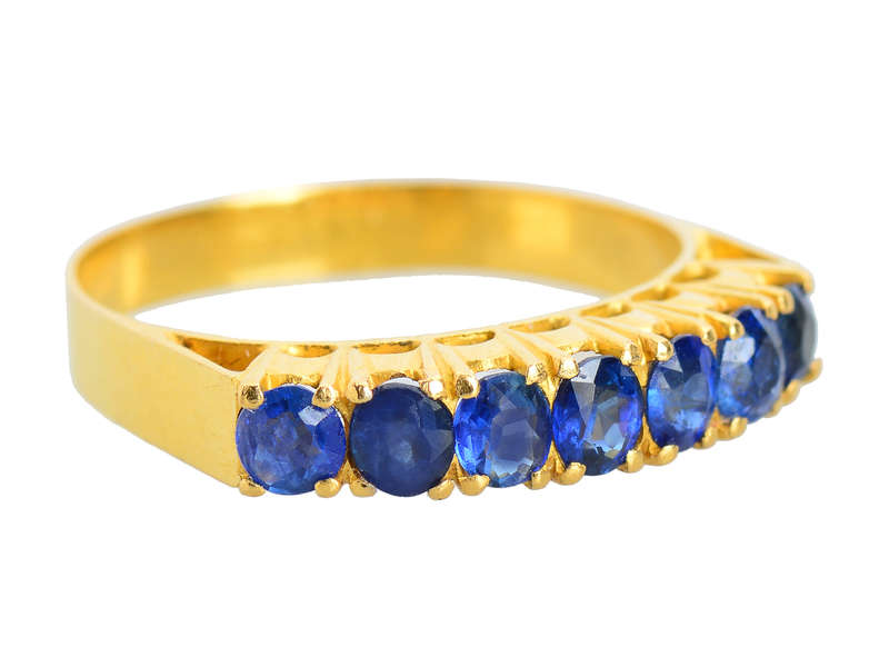 Vintage Seven Stone 18k Gold Ring