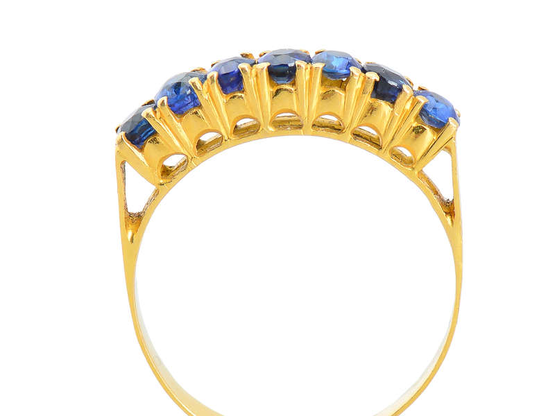 Vintage Seven Stone 18k Gold Ring
