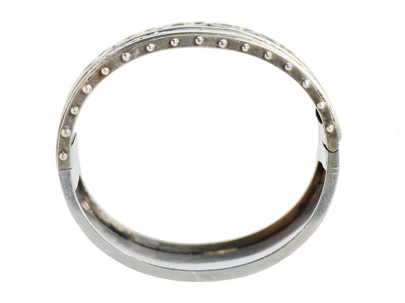 Superb Silver Victorian Bangle with Gold